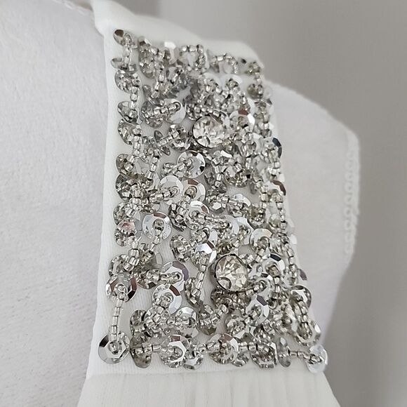 Conail Coco Women Ruched Waist Rhinestone Casual Tulle Long Dress - Picture 6 of 16